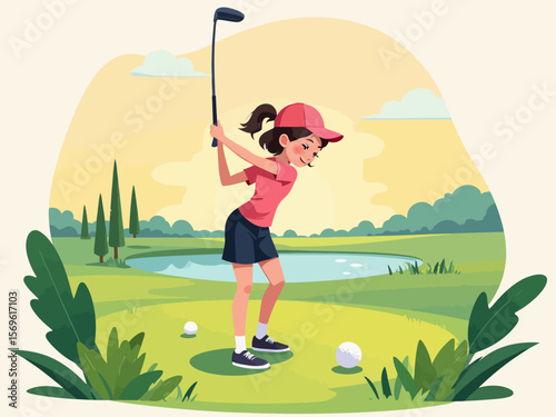 mini golf icon sport illustration
