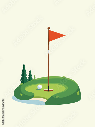 mini golf icon sport illustration