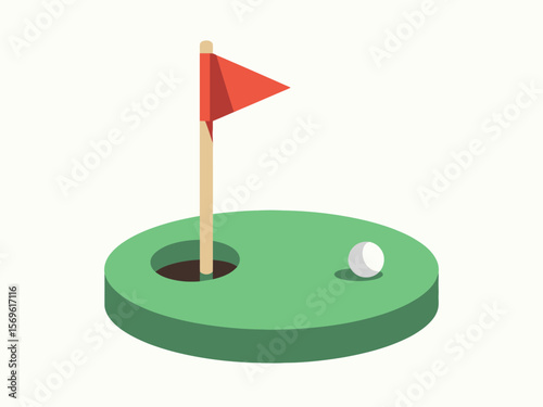 mini golf icon sport illustration