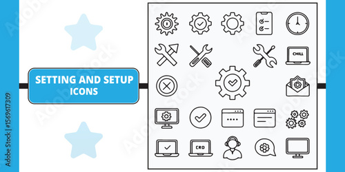 Settings and Setup Icons – Line Style Configuration and Tool Symbols