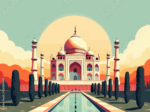 Taj Mahal palace against the sky poster