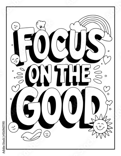 hand drawn motivational quote coloring pages