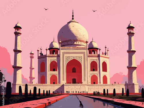 Taj Mahal palace against the sky poster