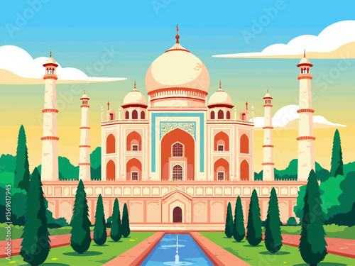 Taj Mahal palace against the sky poster