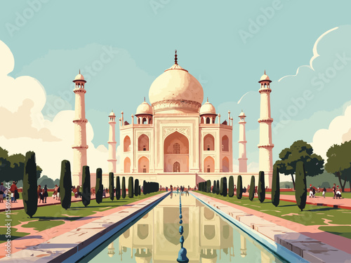 Taj Mahal palace against the sky poster