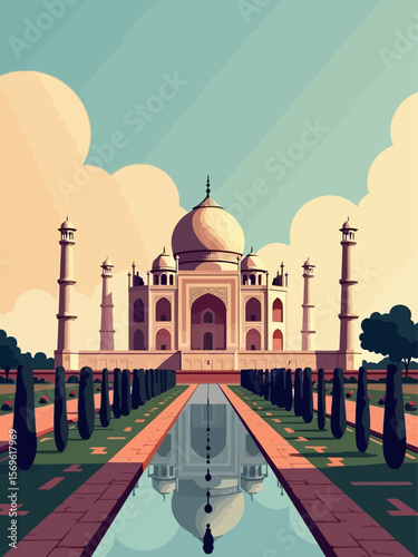 Taj Mahal palace against the sky poster