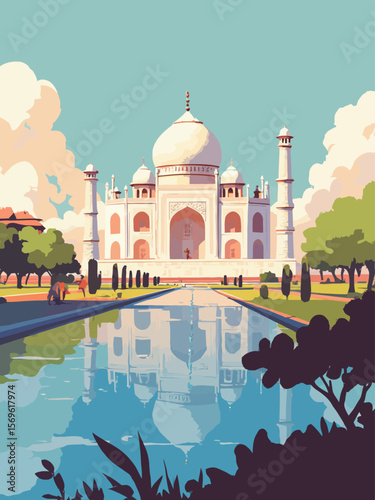 Taj Mahal palace against the sky poster