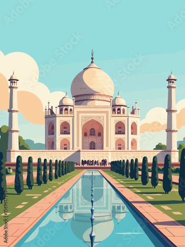 Taj Mahal palace against the sky poster