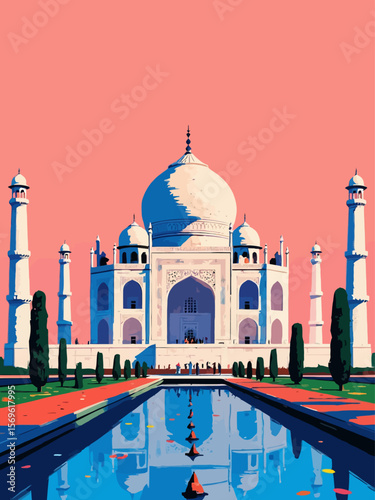 Taj Mahal palace against the sky poster