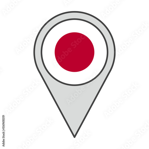 Vector illustration of a geolocation tag colored with the flag of Japan Free Download Vector illustration of a geolocation tag colored with the flag of Japan - GFXLoad