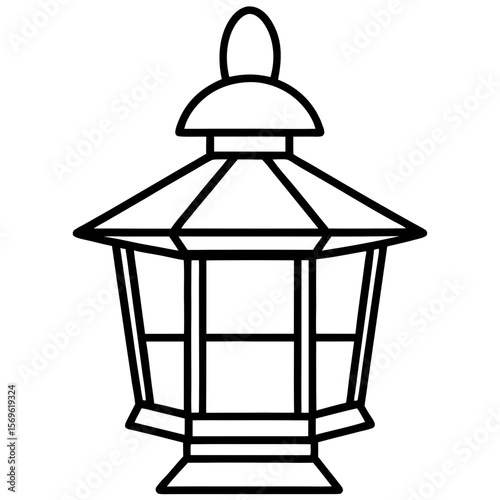 Wallpaper Mural Elegant Lantern Line Art Vector Torontodigital.ca