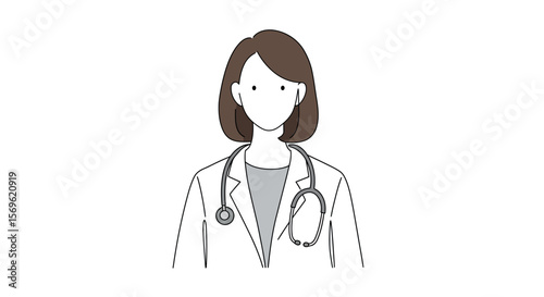 Minimalist portrait of a doctor with stethoscope in professional attire