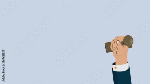 Hand Stamping Document Paper with Approved, Rejected, Classified Text 2D Flat Design Style Animation Seamless Loop