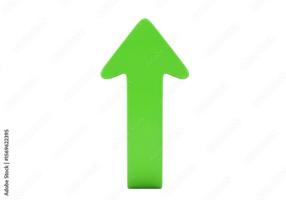 A green arrow pointing up isolated on transparent background indicates growth A green arrow pointing up isolated on transparent background indicates growth