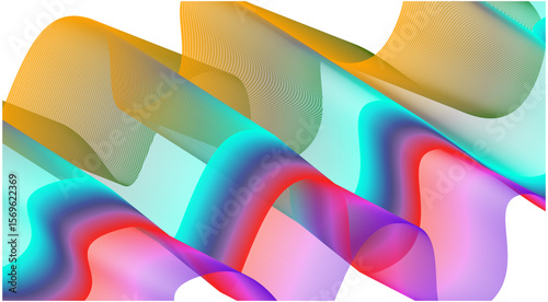 Wavy Blend Curved Gradient Multicolor Abstract Background Design Vector Illustration