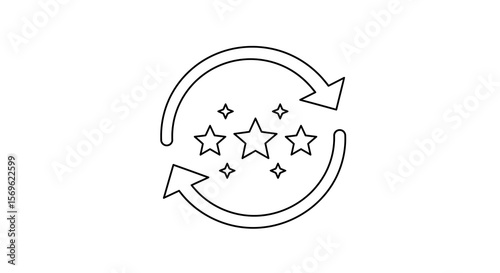 Ascending success: yellow arrow on dark stairway symbolizing growth