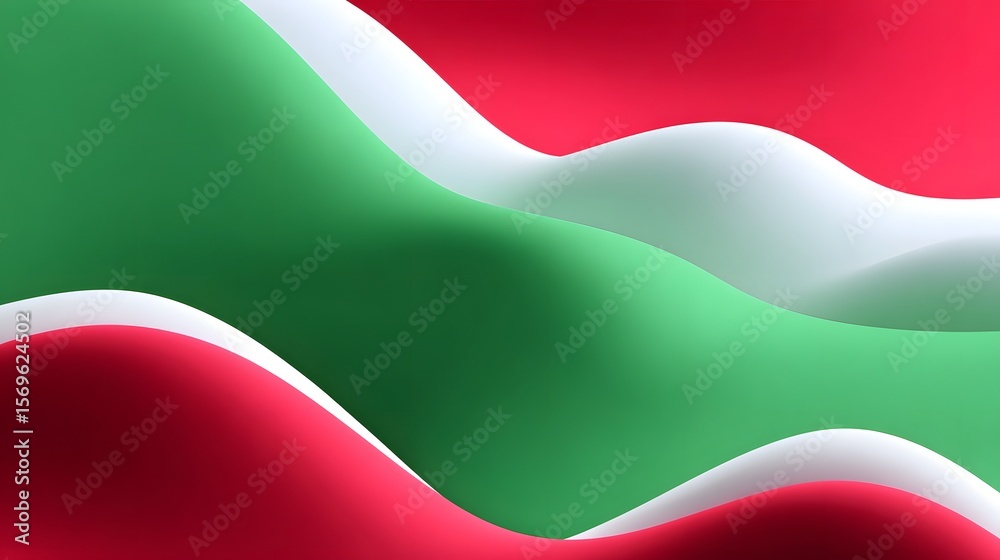 Fototapeta premium Vibrant abstract landscape of undulating color waves