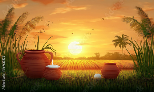 Vibrant yellow product display podium with lush tropical plants for summer decor
