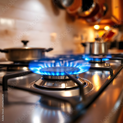burning gas stove