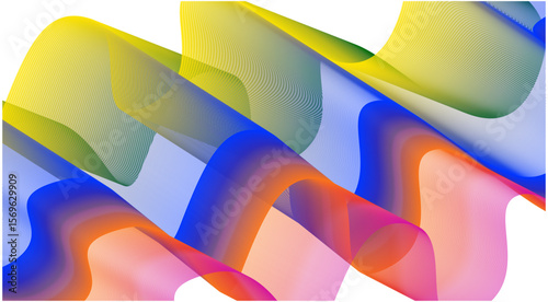 Wavy Blend Curved Gradient Color Abstract Background Design Vector Illustration