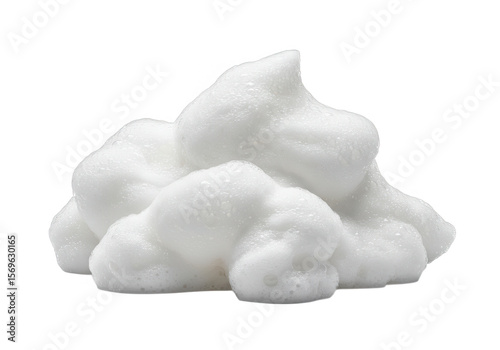 A pile of white shaving foam or cream isolated on transparent background, showing a smooth texture