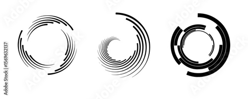 Canvas Print abstract, art, background, black, circle, circular, clean, concept, contemporary