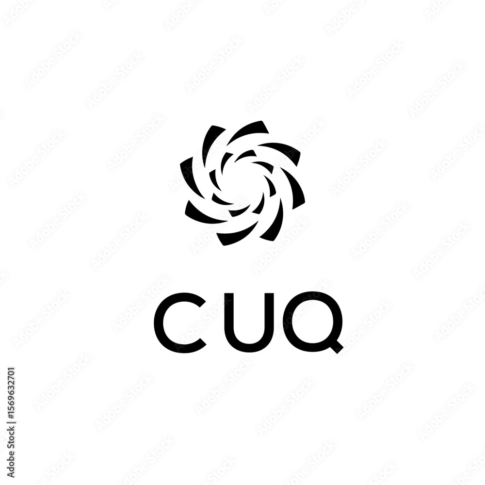 Obraz premium CUQ logo design on white background.