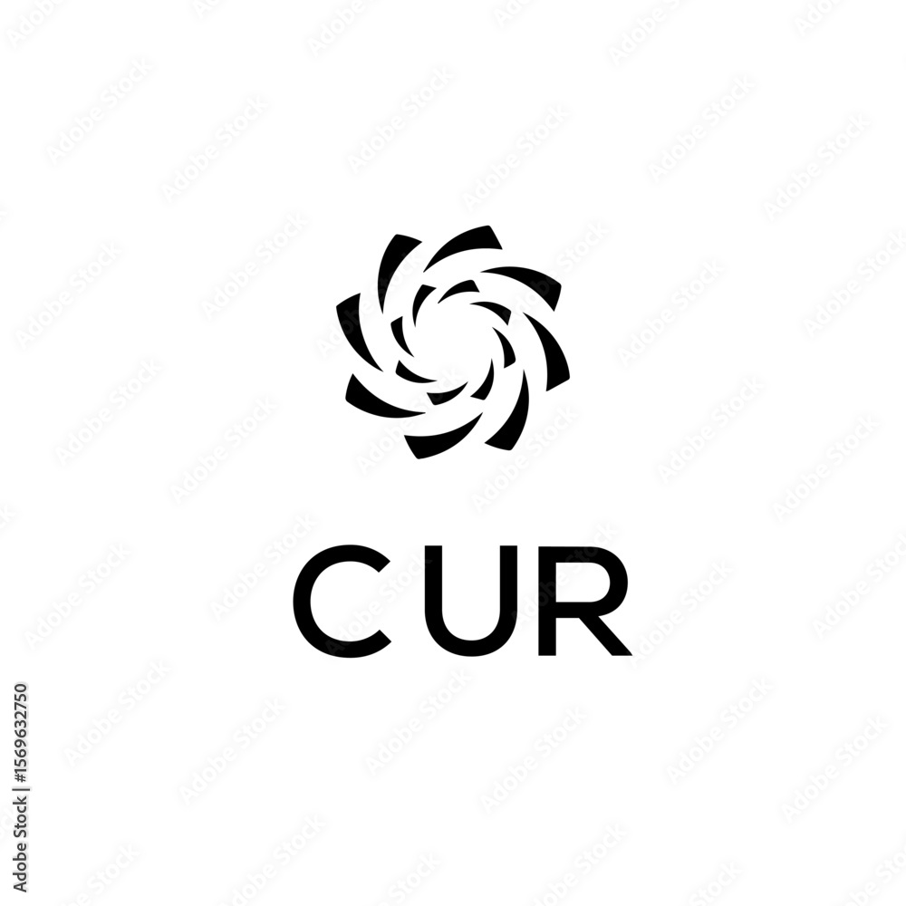 Obraz premium CUR logo design on white background.