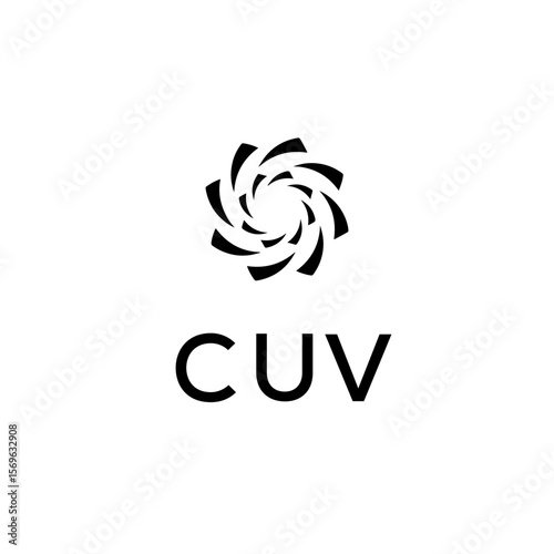 CUV logo design on white  background.