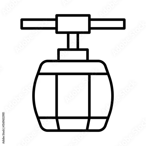 Rural Cable Transport Icon Vector. Cable Car Logo