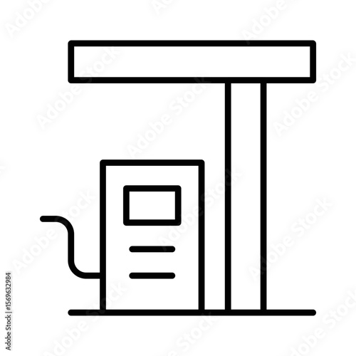 Rural Fuel Station Icon Vector. Fuel Pump Station Logo.