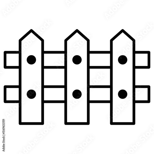 Village Wooden Fence Icon Vector. Wooden Fence Logo