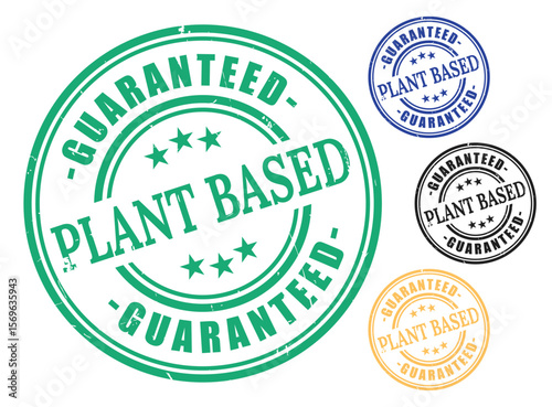 Organic Vegan Certification Vector Stamps, Plant-Based Label Pack