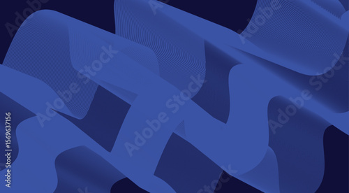 Wavy Blend Curved Background Blue Color Abstract Design Vector Illustration