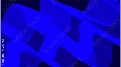 Wavy Blend Curved Background Blue Color Abstract Design Vector Illustration