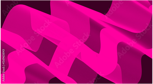 Wavy Blend Curved Background Pink Color Abstract Design Vector Illustration