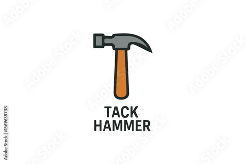 Tack hammer vector on white background.01