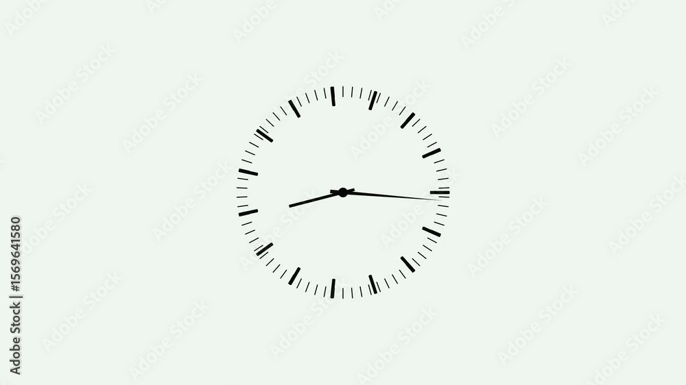 Clock spinning, watch animation on transparent background with alpha channel. Clock icon flat style 24 hours day fast speed with moving timer clock rotation