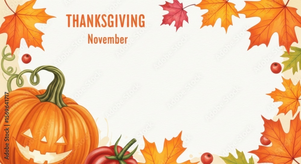 Fototapeta premium Happy Thanksgiving Autumn Harvest Festival Celebration November