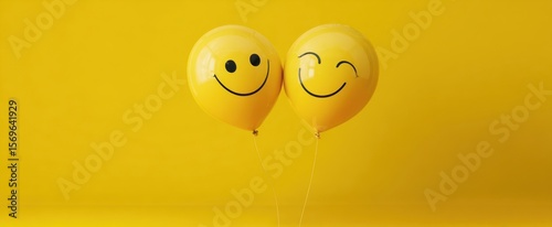 The charming yellow balloons with smiley faces bring joy to any celebration.