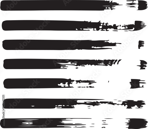 Black ink brush strokes on white background grunge