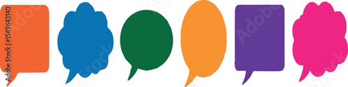 Orange blue green orange purple pink speech bubbles talk bubble conversation bubble