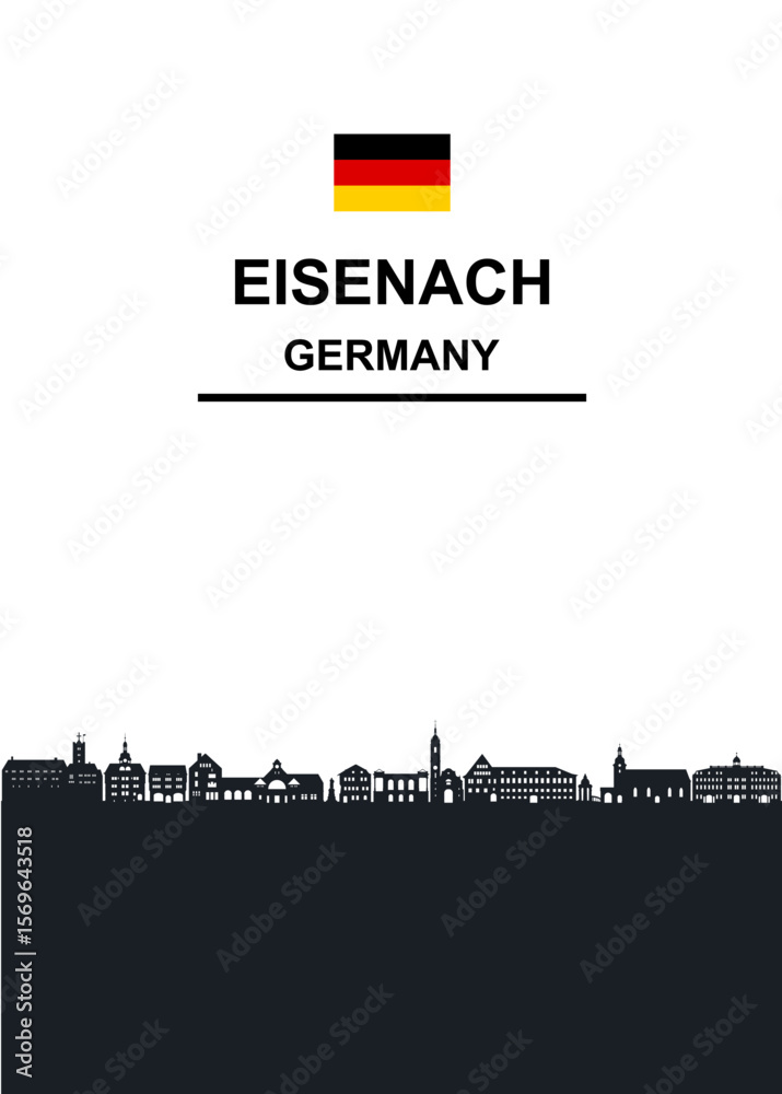 Naklejka premium Eisenach Skyline 