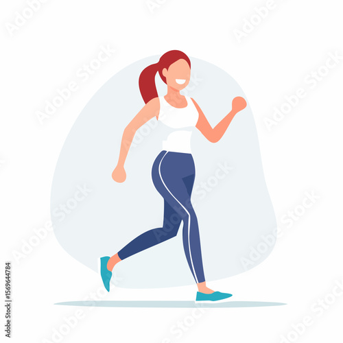 Healthy Lifestyle Woman Jogging Outdoors, Fitness and Wellness
