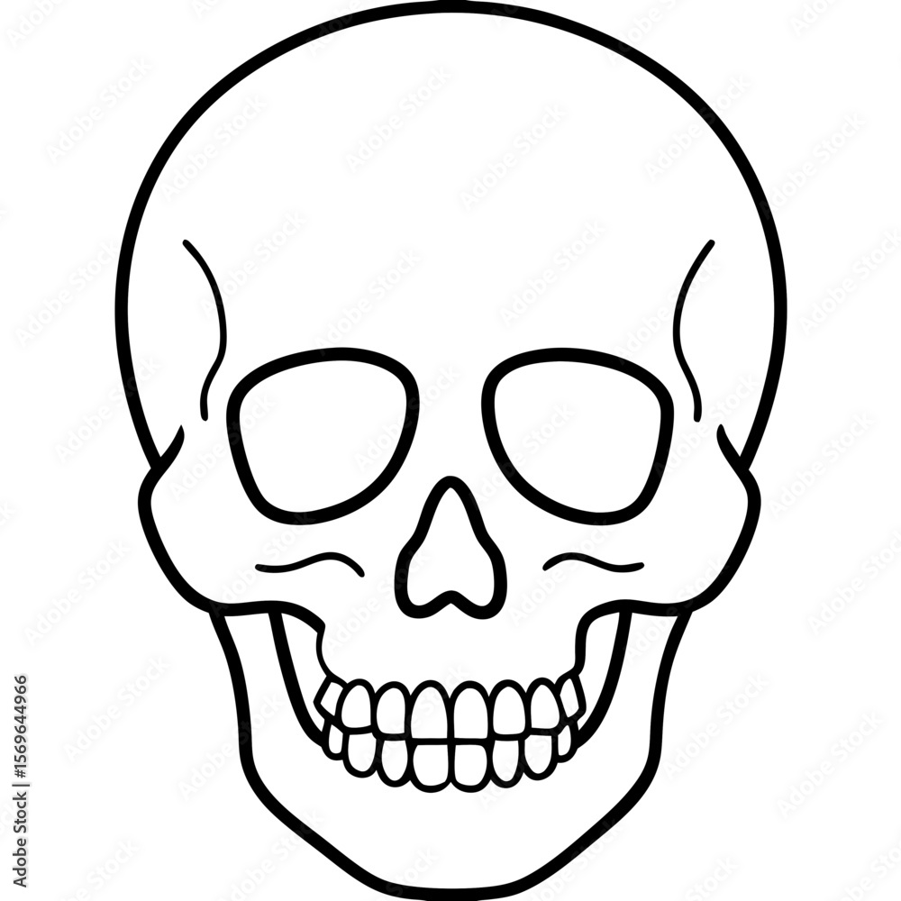 Fototapeta premium Minimal Skull Line Illustration