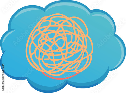 Chaotic Tangled String Thought Bubble for Overwhelmed Minds