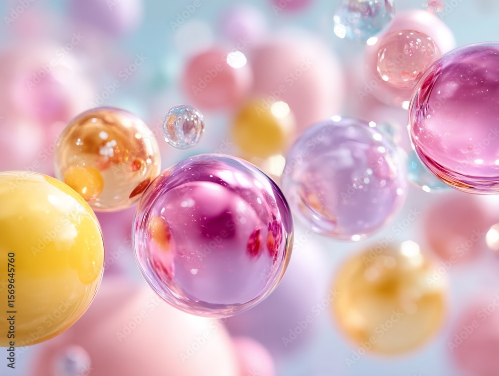 This is a close-up shot of clear, pink glass beads. Generative AI
This is a close-up shot of clear, pink glass beads. Generative AI