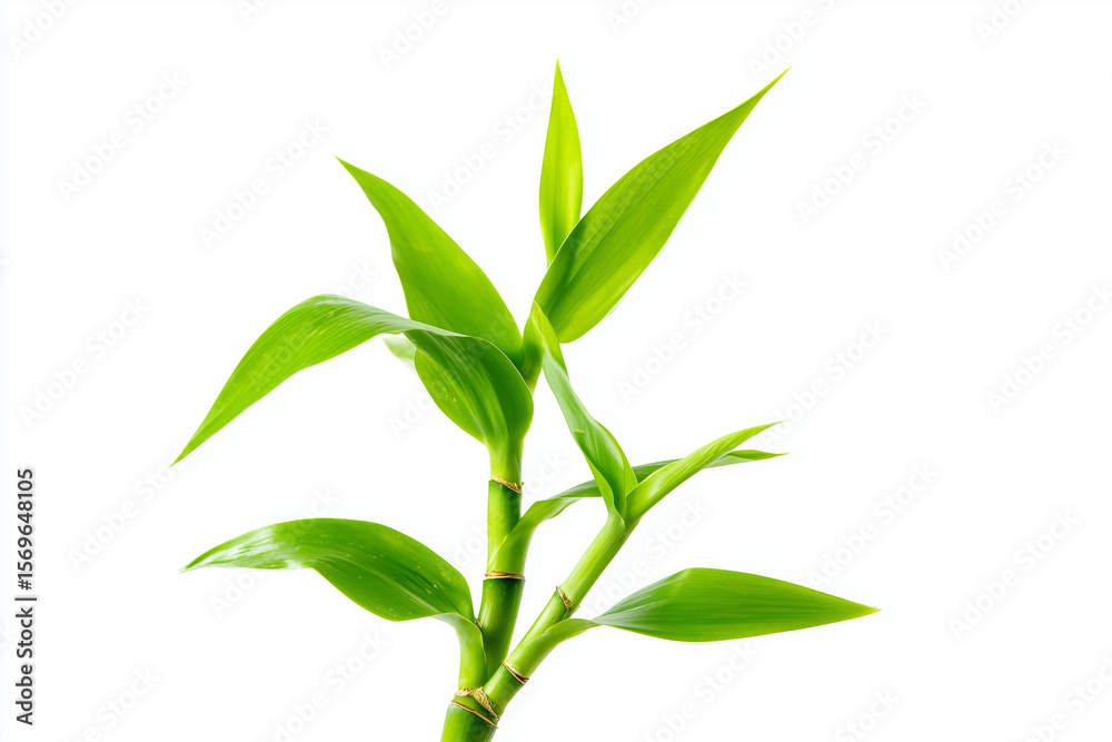 Fototapeta premium Selective focus bamboo shoot isolated on white background.