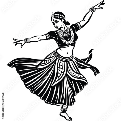 vector illustration of a dancing ballerina