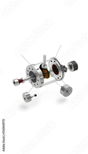 Detailed 3D Exploded Diagram of Electric Motor